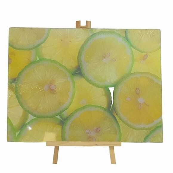 Anchor Hocking Lemon Lime Photo Glass Cutting Board 12” X 15” - Picture 1 of 15